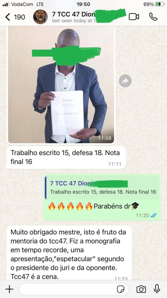 Depoimento de estudante