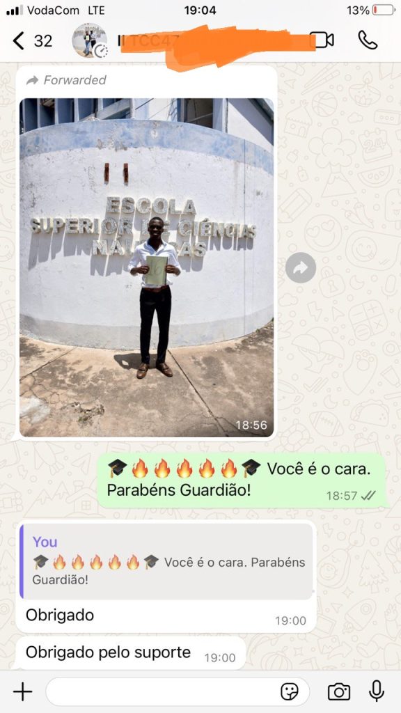 Depoimento de estudante